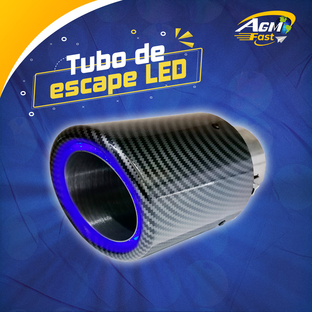 Tubo de Escape LED Carbon Terminación Enrollado