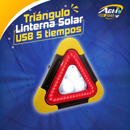 Triángulo Linterna Solar USB - 5 Tiempos