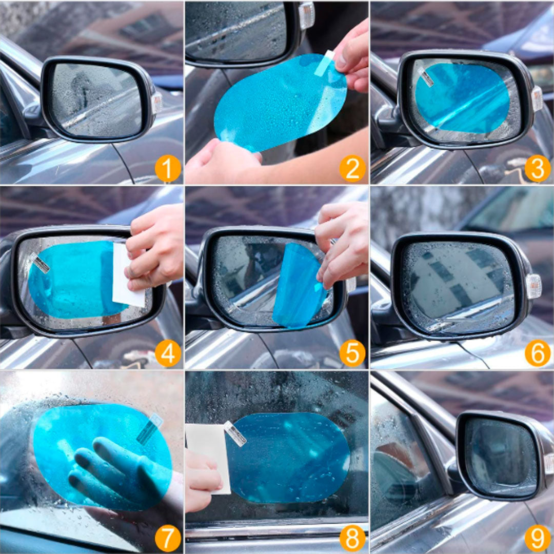 Adhesivo Anti lluvia para Retrovisor Pequeño 150X100mm