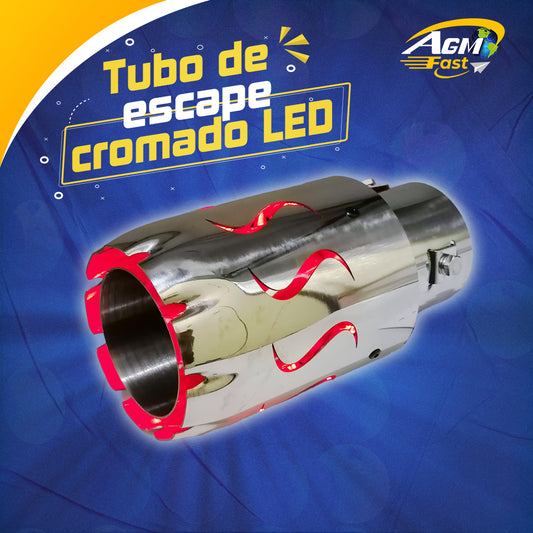 Tubo de Escape Cromado LED diseño "S"