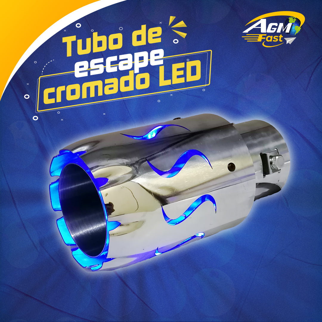 Tubo de Escape Cromado LED diseño "S"