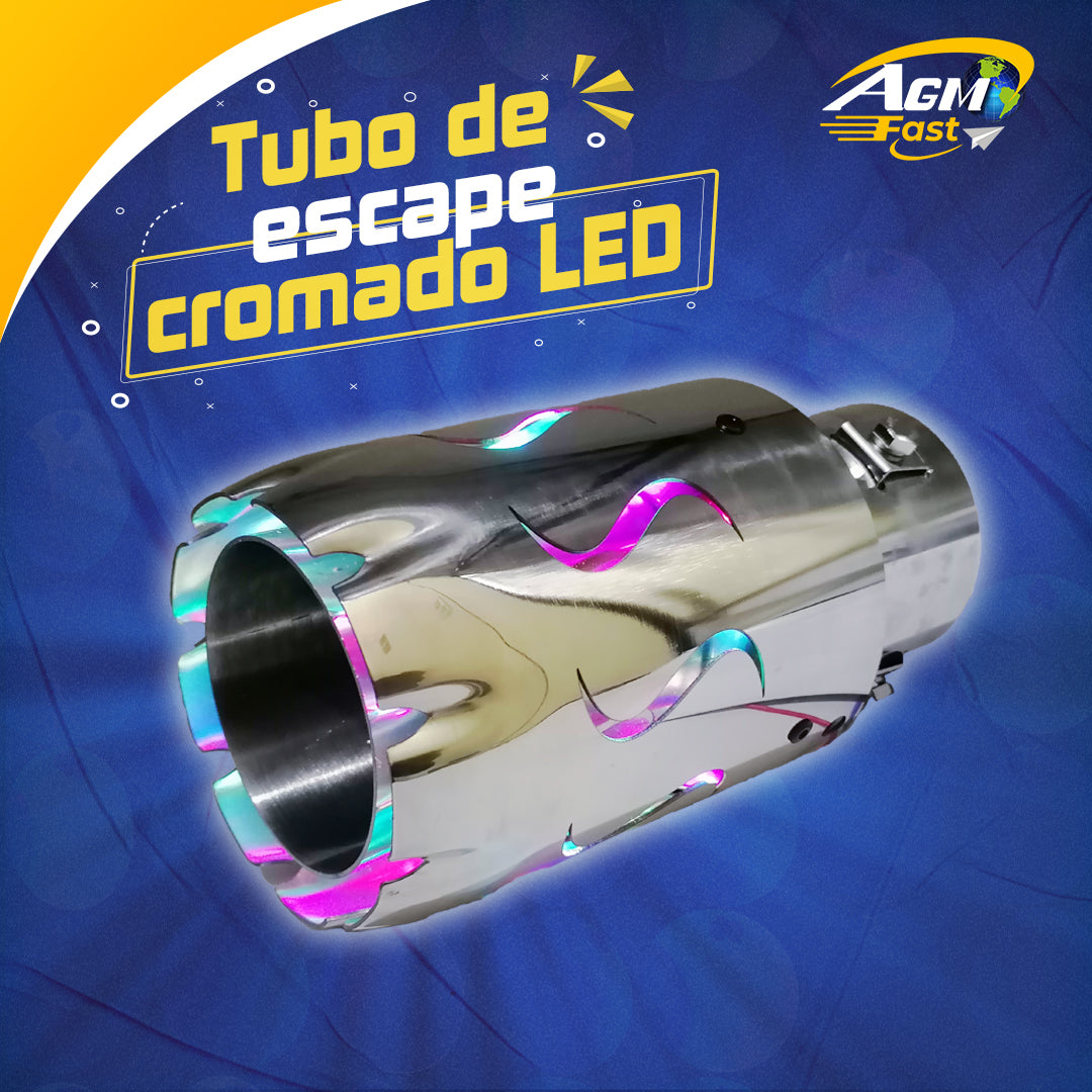 Tubo de Escape Cromado LED diseño "S"