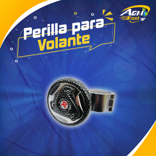 Perilla para Volante Tipo Mini Volante Negro Centro con Letra R