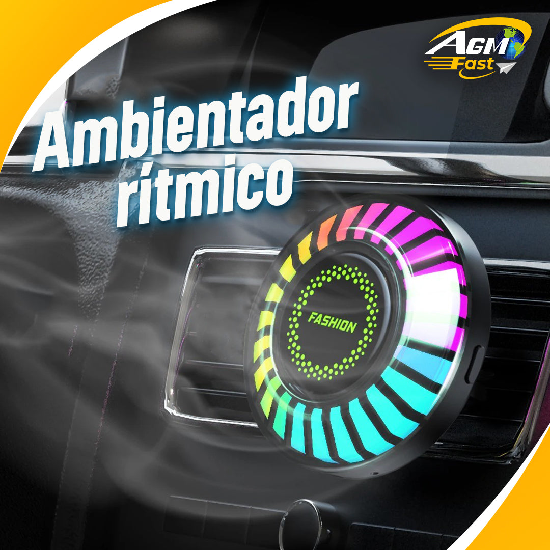 Ambientador LED RGB Recargable con Sensor de Sonido para Auto