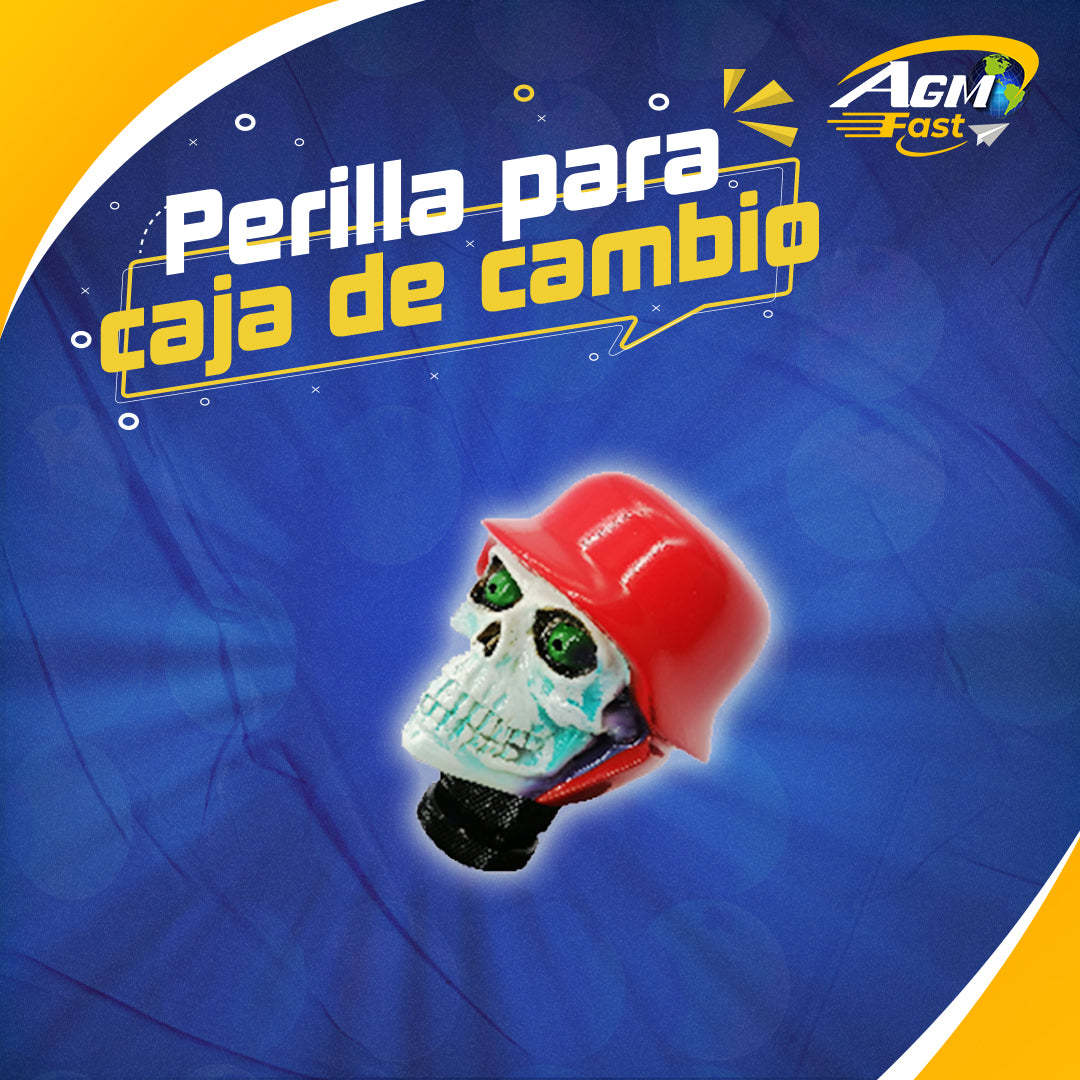 Perilla para Caja Calavera con Casco Rojo