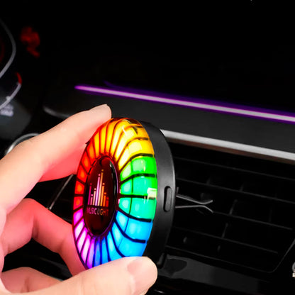 Ambientador LED RGB Recargable con Sensor de Sonido para Auto