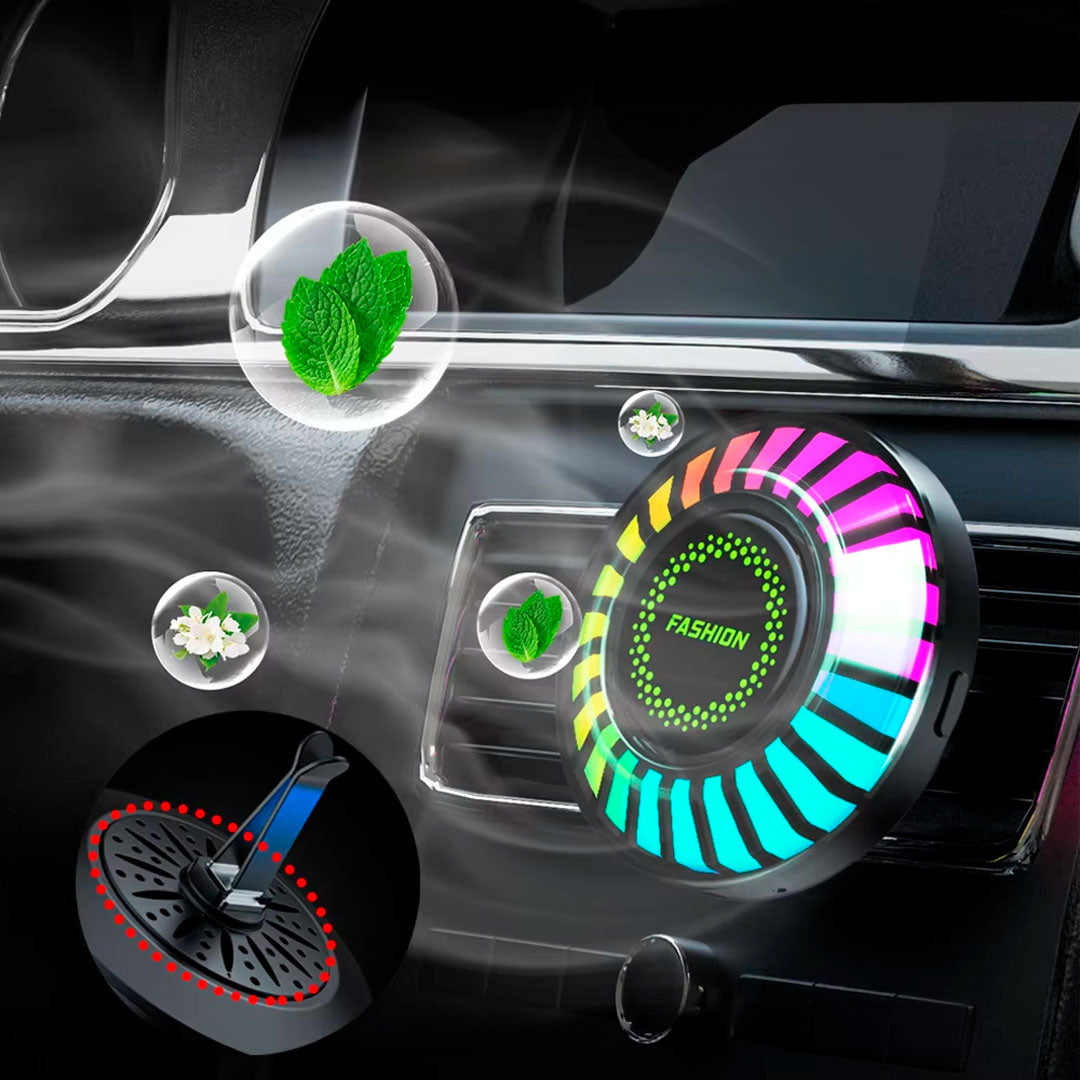 Ambientador LED RGB Recargable con Sensor de Sonido para Auto