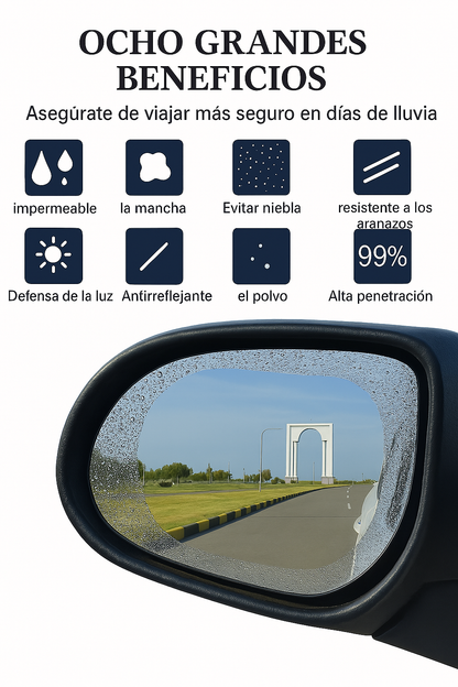 Adhesivo Antilluvia para Retrovisor Grande 240X200mm